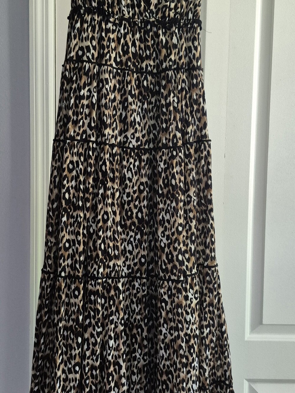 Style & Co. Leopard Print Maxi Dress - Brown/Black/Cream